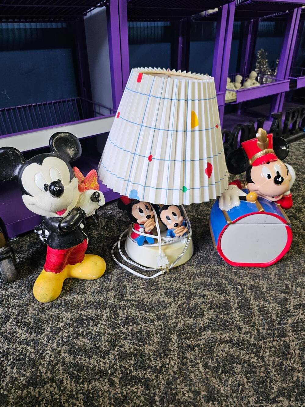 Vintage Baby Mickey and Minnie Mouse Lamp Dolly Toy Company 1984 Disney Light